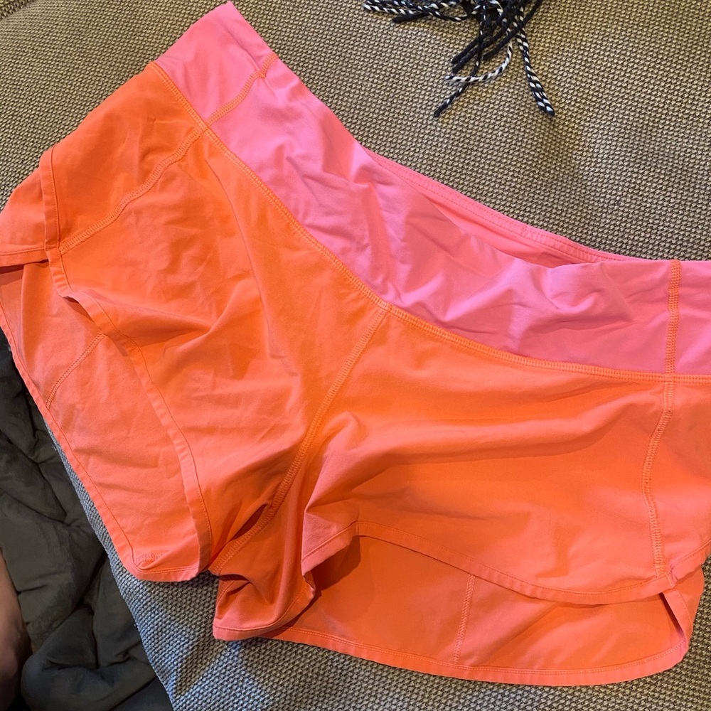 NEON Orange Lululemon Speed Shorts!!!!!